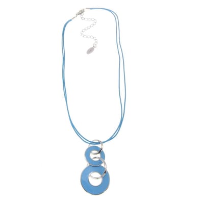 Behave ketting - Gekleurd koord met cirkelvormige hangers - Nikkelvrij - Modeaccessoire