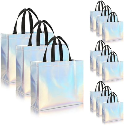 Dailygoody - Grote geschenkzakjes - Herbruikbare luxe cadeautas - Milieuvriendelijk - Iriserend - Perfect voor bruiloften en verjaardagen - Set van 12