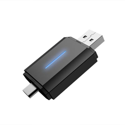 2-in-1 Draadloze Adapter – Compatibel met CarPlay en Android Auto – 5 GHz Wi-Fi-dongle – Plug & Play voor Snelle en Stabiele Verbinding – Compatibel met 98% van de Auto's (2015-2024) – Compact en Draagbaar