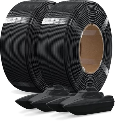 Dailygoods- PETG Filament 1,75 mm - Spoelloos - 2 kg - Zwart - Hoge Precisie +/- 0,02 mm - Duurzaam en Herbruikbaar - 3D-printer Filament