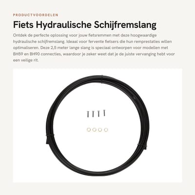 Dailygoods- Remslang Gloednieuw - Hydraulische Schijfremslang - 2,5 m - 5 mm Buitendiameter - 1,8 mm Binnendiameter - Inclusief Olijfstekkers - Hoogwaardige Afwerking - Remleiding