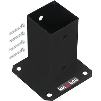 KOTARBAU® Paalvoet , Paalhouder, voor Schroefbevestiging, Gepoedercoat Staal, 70 x 70 mm, Zwart, Paalsteun, voor Houten Balken en Pavillons, Duurzaam en Weerbestendig