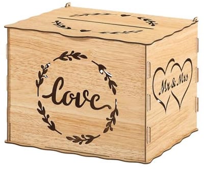 Houten bruiloftskaartenbox voor bruiloftskaarten - Cadeau voor Bruiloft, Verjaardag, Babyshower en Jubileum