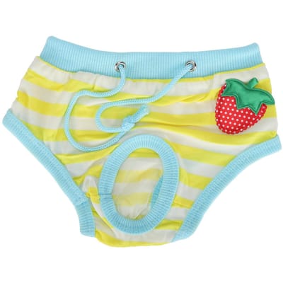 Culottes hygiéniques réutilisables pour cochons de compagnie, motif fraise, jaune, taille S S jaune