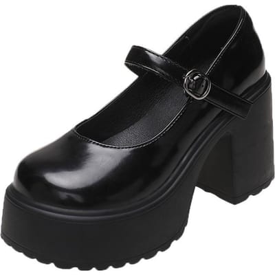 Temperament Retro Dikke Hak Verhoogde Kleine Leren Schoenen Dames Nieuwe Mode Mary Jane Enkelschoenen Dames Hoge Hakken Dames 39
