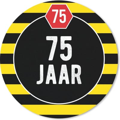 Muismat rond 20x20 cm - Mousepad Verjaardag - Decoratie - 75 jaar - Ronde muismatten