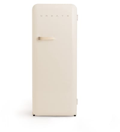 CREATE - Koelkast in retrostijl - Gebroken wit - Handvat Zand - FRIDGE RETRO 281L