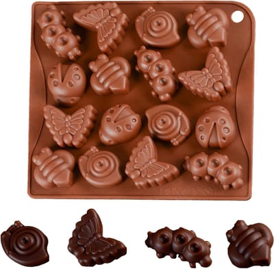 Siliconen Chocoladevorm voor Insecten, BPA-vrij, 16 Cellen, Ideaal voor Chocolade, Pralines en Snoepjes maken