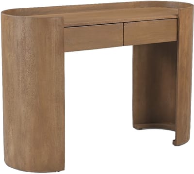 DÉJA Living Sidetable Xandrine Naturel – Mangohout – Scandinavisch – 2 Lades – 120x45x82 cm