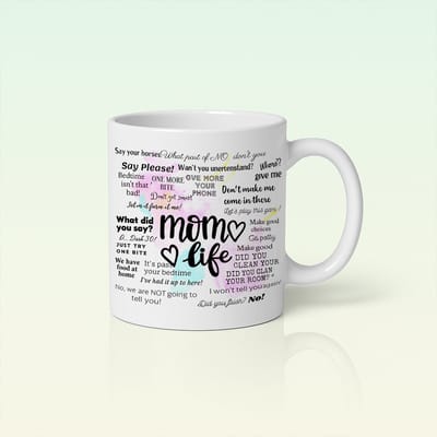 Mom Life Mok 330 ml – Grappige Citaten Koffiebeker voor Moeders – Perfect Cadeau voor Moeders met Humor