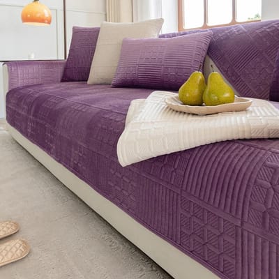 Noord-Nederlandse Fluwelen Quiltbankhoes Antislip Bankhoes Winter Universeel Bankkussen Effen Kleur Eenvoud Bankkussen 90x120cm 1pcs