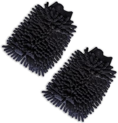 2x Microvezel Washandschoenen Dubbelzijdig - Krasvrij & Pluisvrij - Geschikt voor Auto, Vrachtwagen & Huishouden