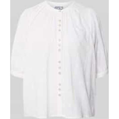 Blouse met maokraag en 3/4-mouw
