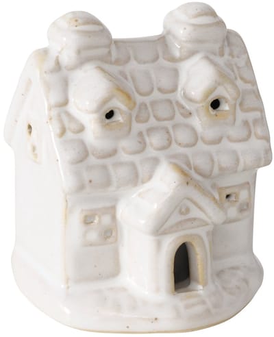 Deco huis Cristo steen met LED H7cm wit