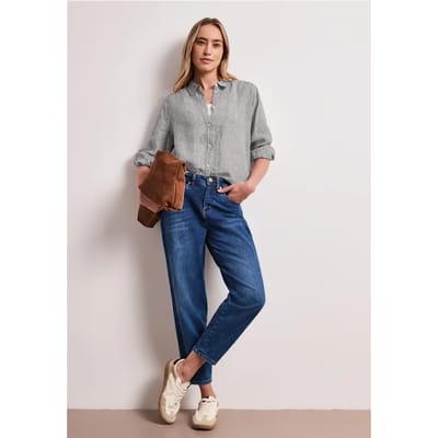 Linnen blouse met 3/4 mouwen en strepen