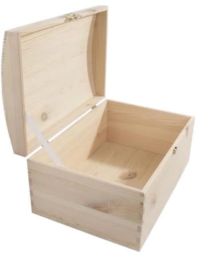 Houten schatkistdoos voor sieraden en herinneringen | 32 x 22 x 16 cm | Decoratieve opbergkoffer