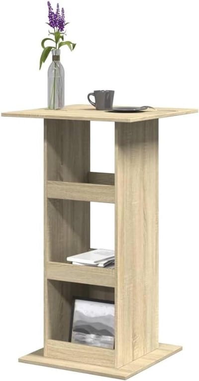 Bartafel met Opbergruimte - Hoge Keukentafel - Woonkamer Inrichten - Vochtbestendig Oppervlak - 60 x 60 x 102 cm