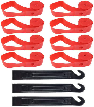 Fiets Velgstrip Set - Velglint Bandenlichters - Wiel Reparatie - 8 Velgstrips 3 Lichters - 26 700C Inch - Rood