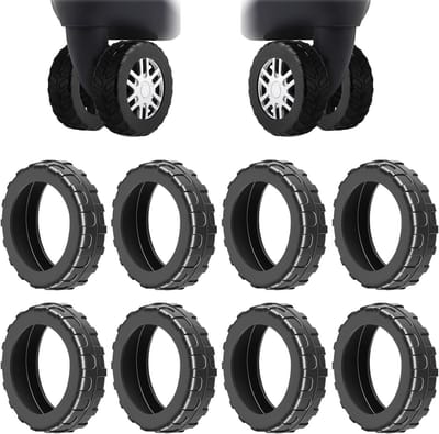 Siliconen Beschermhoezen voor Bagagewielen - Set van 8, Rubber Bescherming voor Kofferwielen, Geschikt voor 2-2.4" Spinner Wielen, Ideaal voor Reis en Vakantie