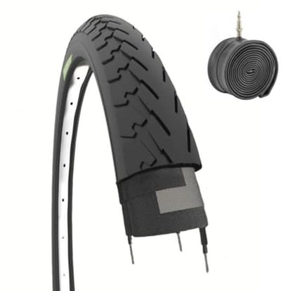 Zwarte Afdekking en Slang voor Stadsfiets en Trekkingfiets 700x35c