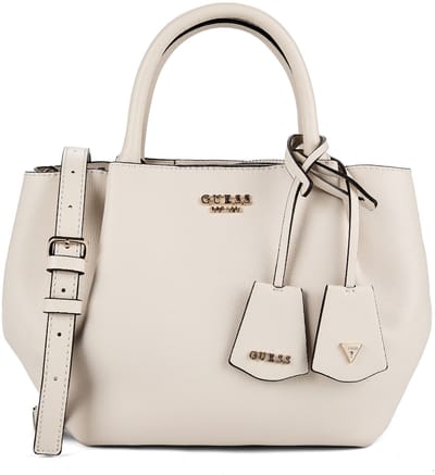 GUESS handtas schoudertas Amorette Girlfriend Satchel Cream White crème