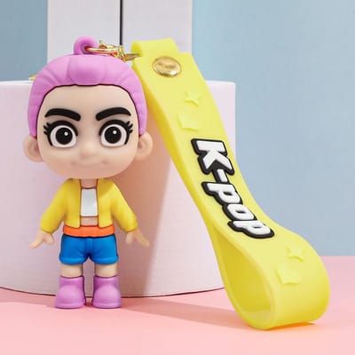 Anime Film Kpop Demonenjagers Meisjes Derpy Sleutelhangers 3D Stereo Poppen Schattige Tijger Actiemodel Speelgoed Collectie Cadeaus yellow