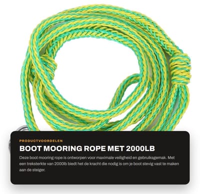Dailygoods- Mooring Rope 2000 lb treksterkte - PE-doklijn - Dubbele nylon doklijnen - Schokabsorberend - Eenvoudig te gebruiken - Controleerbare elasticiteit