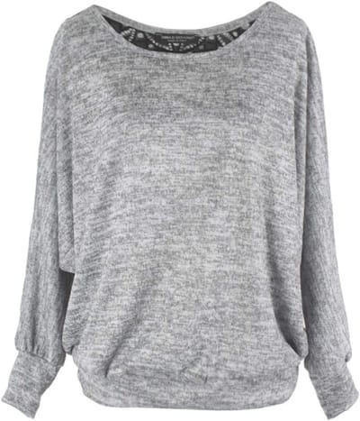 Sweatshirt met Kanten Rug - Dames Loose Fit Trui