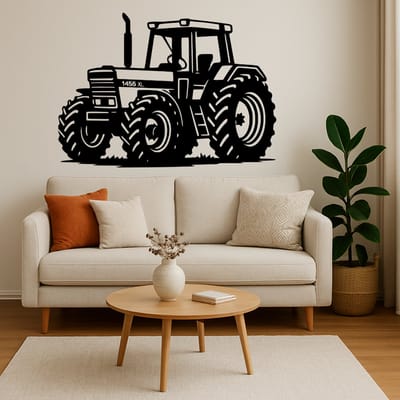 Case IH 1455XL Wanddecoratie Hout – Tractor Muurdecoratie – Lasergesneden Landbouw Design – Compact Cadeau voor Tractorliefhebber – Schuur & Mancave Decor – 35 cm Breed