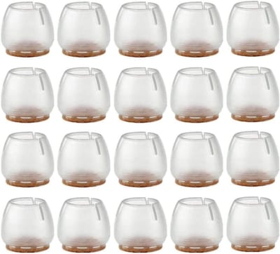 Meubelpootjes Beschermers - Stoeldoppen Vloerbeschermers - Vloeren Beschermen - Zonder Lijm - 17-21MM Rond - Transparant