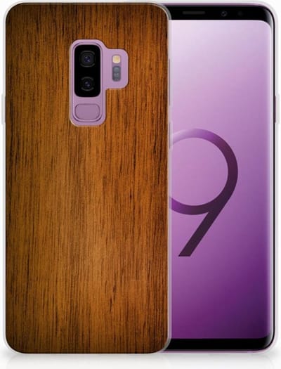 Samsung Galaxy S9 Plus Bumper Hoesje Donker Hout