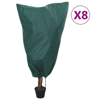 vidaXL - Plantenhoezen - met - trekkoord - 8 - st - 70 - g/m² - 0,8x1,2 - m
