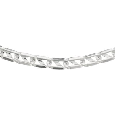 The Jewelry Collection For Men Ketting Anker Plat 7 mm - Zilver