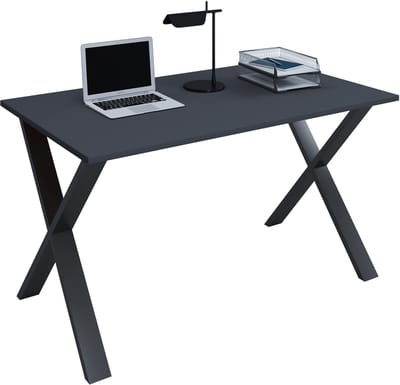 VCM Schreibtisch, 160 x 80 cm, Computertisch mit Metallgestell, Bürotisch für Homeoffice und Arbeitszimmer - Lona X