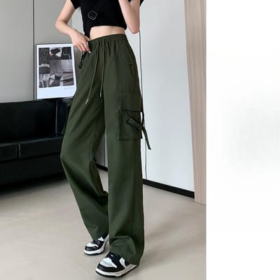 Zomer Roze Dunne Hoge Taille Dunne Drape Zak Casual Wijde Pijp Amerikaanse Sneldrogende Joggingbroek XL