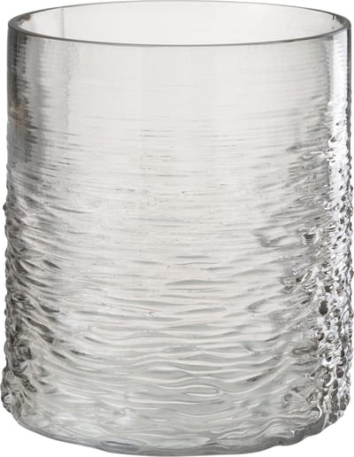 J-Line windlicht Zee - glas - grijs - small