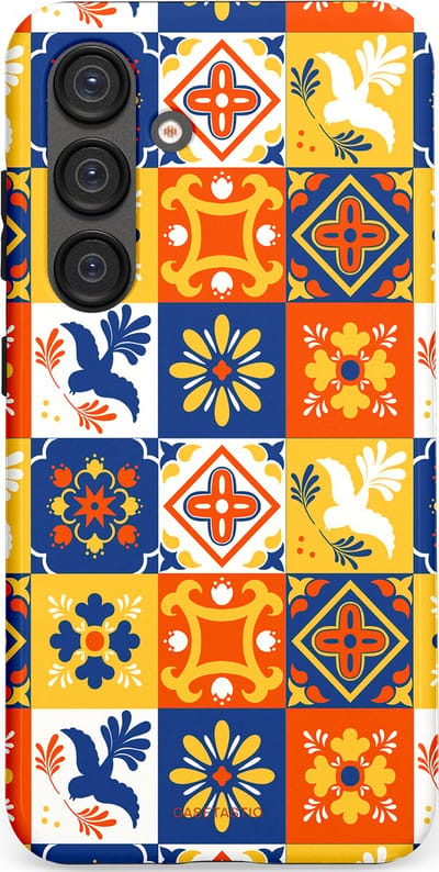 Casetastic Hoesje Geschikt voor Samsung S25 - Stijlvolle Beschermende Duo-layer Case - Mediterraanse Tegels