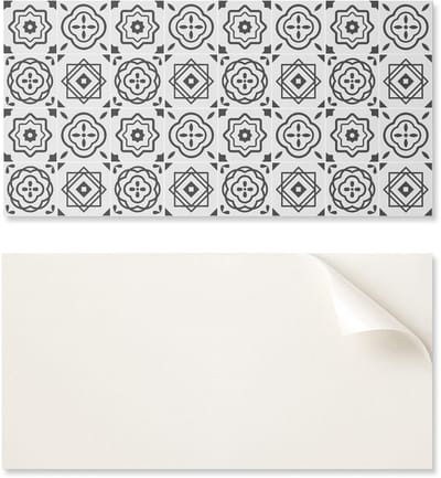 Zelfklevend decoratief element van vinyl voor thuis, 100x50 cm, geometrische patronen in vierkanten.