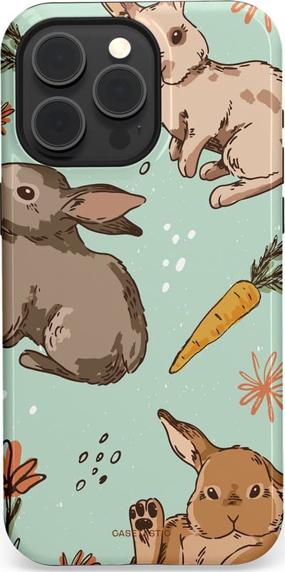 Casetastic Hoesje Geschikt voor Apple iPhone 15 Pro Max Magsafe - Stijlvolle Beschermende Duo-layer Case - Hop hop knappel