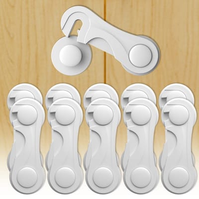 Dailygoods - 10-Pack Kindersloten voor Keukenkasten - Eenvoudig te Installeren Babyveilige Sloten