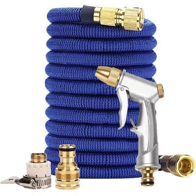 WTEMPO Automatische Telescopische Waterslang voor Huishoudelijk Tuinbewatering Multifunctioneel Hogedruk Autowas Waterpistool 2.5m