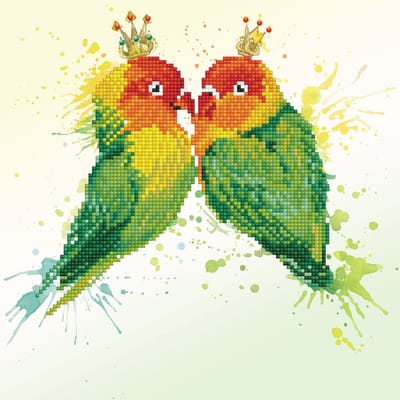 DIAMOND DOTZ Love Birds - Diamond Painting - 3.280 Dotz - 32x32 cm