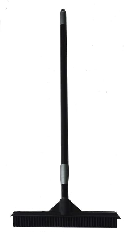 Rubberen bezem en kappersborstel van 100% natuurlijk rubber met instelbare telescoopsteel (83-150 cm)