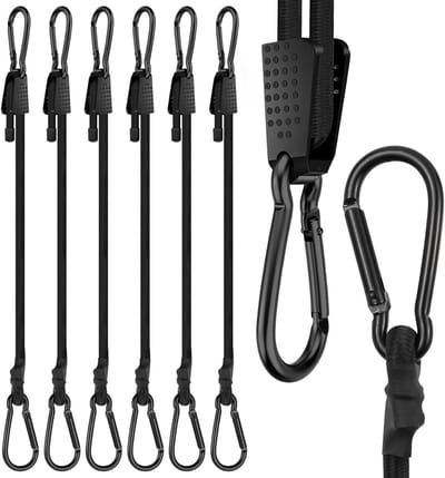 Spanband met Karabijnhaak - Expander met Haak - Vracht Bevestigen - Verstelbaar Schuifslot - 100 cm - Zwart