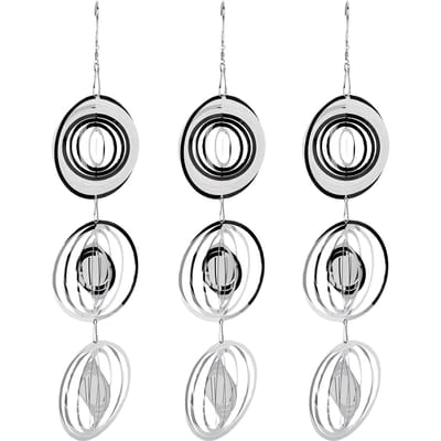Répulsif pour oiseaux en acier inoxydable 3D Girouette Suspendue Dispositifs réfléchissants effaroucheurs d'oiseaux pour jardin extérieur Cour Suspendu black