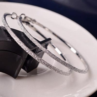 Boucles d'oreilles créoles en cristal de 6 cm, boucles d'oreilles rondes pendantes, bijoux pour femmes, strass en cristal, grande bague d'oreille hip-hop, cadeau argenté