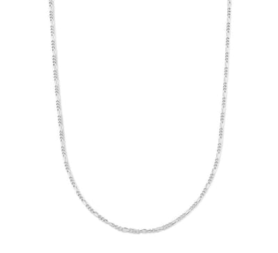 YO&NO - Ketting - Zilver - Figaro - 1,4mm - 44cm - Sieraden vrouw - Gerhodineerd - Zilver 925