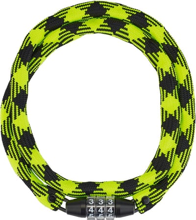 Rfr CHAIN COMBINATION LOCK JR. - kettingslot met cijfercombinatie - neon geel/zwart