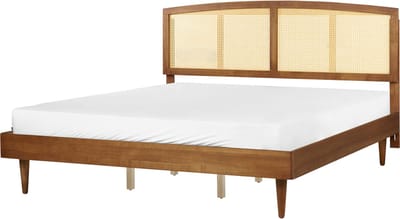 VARZY - Bed - Lichtbruin - 180 x 200 cm - Rubberhout