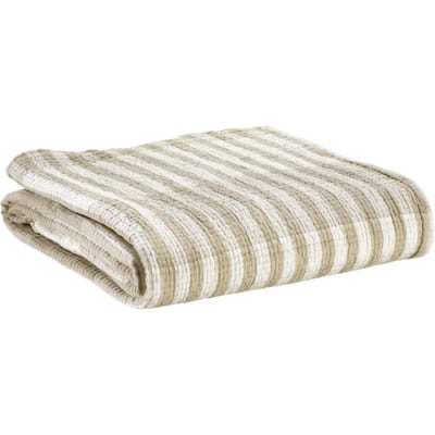 Deken Vivaraise Calista in 100% katoen - Gestreept Keimotief - 180 x 137 cm